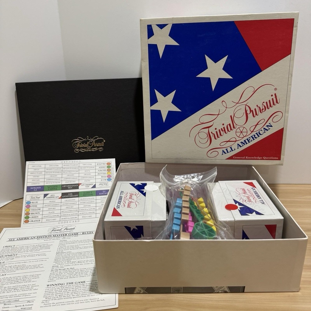 Trivial Pursuit All American Vintage 1993 Parker Brothers Board Game New Open Bx